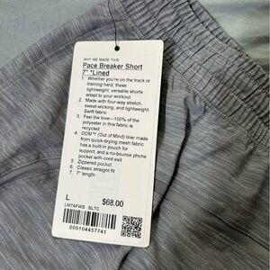 Brand new never worn Lululemon Men’s Pace Breaker Short 7” Lined.